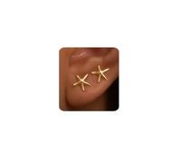 MUMREUES Boucles d'oreilles femme tendance en or plaqué forme étoile de mer délicates légères simples coquillages pour l'été et la plage Hypoallergéniques Idées cadeaux pour elle