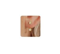 MUMREUES Boucles d'Oreilles pour Femme Plaqué Or 14K Boucles d'Oreilles avec en Zircon Minimalistes Hypoallergénique Légères Boucles d Oreilles pour Femmes Cadeau pour Elle