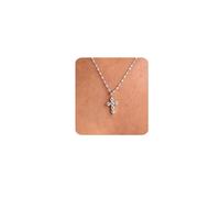 MUMREUES Collier Femme en Argent pour Collier Plaqué ArgentCollier Croix Chretienne Pendentif en Zircon Longueur Ajustable Hypoallergénique Bijoux Cadeaux pour Femmes