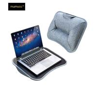 MUMUCC Bureau d'ordinateur portable multifonctionnel avec coussin et rempli de particules de mousse, petite table d'oreiller, tapis de souris rigide grand LV-12Green strip