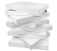 MUMULULU Lot de 8 boîtes cadeaux blanches avec couvercles - Dimensions : 27,9 x 19,5 cm - Pour anniversaires, remises de diplômes, Noël, mariages, fêtes prénatales et plus encore