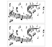 Mumusuki 2 Pcs Musique Note Stickers Muraux Menage Musique Note Papier Peint Autocollant Bricolage Stickers Muraux Autocollants de Plancher pour la Decoration de La Maison