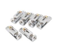 Mumusuki 6pcs Pont à Rouleaux de Guitare en Alliage Zinc Saldles Hauteur Réglable 5-14 Mm pour Guitares électriques de 3-7 Cordes (SILVER)