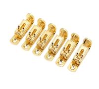 Mumusuki 6pcs Pont à Rouleaux de Guitare en Alliage Zinc Saldles Hauteur Réglable 5-14 Mm pour Guitares électriques de 3-7 Cordes (GOLD)