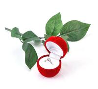 Mumusuki Boîte à Bagues en Forme de Rose Rouge, étui Rigide Romantique pour Bijoux de Fiançailles et de Mariage, Doublure Douce pour la Protection de la Bague, Idéale pour une Proposition ou un