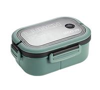 Mumusuki Boîte à Déjeuner de 1200 Ml, Récipient Alimentaire Isolant à Double Couche avec Couvercle Hermétique et Anneau en Silicone intégré pour les Employés de Bureau (GREEN)