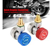 Mumusuki Connecteur à Coupleur Rapide, en Laiton, Connecteur à Coupleur Haut et Bas pour R134A, Connexion sans Effort pour les Systèmes de Climatisation Automobile