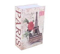 Mumusuki Diversion Book Safe Storage Box, Dictionnaire Secret Safe Can avec 2 Serrures à Combinaison de Sécurité, boîte de Rangement Secrète Cachée pour l'argent, Les Bijoux et Les(Tour Eiffel Type)