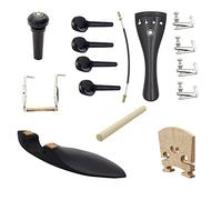 Mumusuki Ensemble d'accessoires pour Violon 4/4 avec Cordier, Matériaux en ébène et érable, Pièces Complètes pour Instruments à Cordes DIY, Idéal pour les Violonistes Débutants