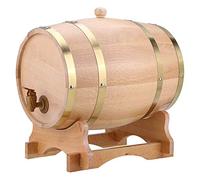 Mumusuki Fût de Vieillissement en Chêne avec Support en Bois et Robinet, Mini Fût en Bois pour Infuser des Cocktails, du Bourbon, du Whisky, un Décor Rustique de Bar à Domicile (10L)