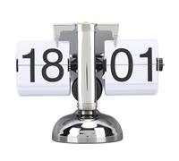 Mumusuki Horloge de Bureau Rétro en Acier Inoxydable, Fonctionne à Piles, Heure Réglable, Facile à Lire, Idéale pour la Décoration du Bureau et de la Maison (Page Blanche)