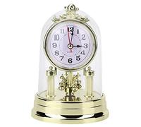Mumusuki Horloge de Table, Horloges de Cheminée EuropéEn Rétro Silencieux Horloge de Salon pour Salon, Chambre à Coucher, Bureau, Décoration Intérieure, Cadeaux, 11 X 17 Cm, (Doré)
