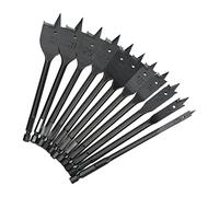 Mumusuki Jeu de Forets à Pelle 11 Pièces, Foret Plat Professionnel en Acier au Carbone Noir à Changement Rapide à Tige Hexagonale pour Coupe-trou Travail du Bois