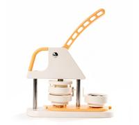 Mumusuki Kit de Fabrication de Boutons de 58 Mm, Presse à Badges Portable avec 100 Plaques Arrière en Métal pour Travaux Manuels Personnalisés et Souvenirs pour la Maison et l'école (Beige)