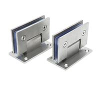 Mumusuki Lot de 2 Charnières de Porte de Douche en Verre, Pièces de Rechange de Charnières de Douche à 90 Degrés avec Matériel de Montage, Pince de Porte de Salle de Bain en Acier