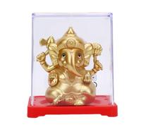 Mumusuki Lot de 2 Idoles du Seigneur Hindou Ganesha, Statues de Ganesha Oscillantes en Plastique de 5,1 Cm à énergie Solaire pour la Maison, Le Bureau, Les Hôtels, Le café, la Fenêtre, Le (Gold)