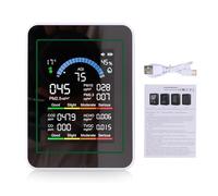 Mumusuki Moniteur Portable de qualité de L'air Intérieur 10 en 1, Détecte HCHO TVOC PM2,5 PM0,3 PM10 CO CO2, Température et humidité, avec Grand écran Couleur TFT, pour Maison, Bureau, (MT13 Blanc)