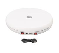 Mumusuki Présentoir Rotatif motorisé, Présentoir à Plateau Tournant Rotatif motorisé électrique avec Lumière LED de 10 Pouces/25cm de Diamètre 20kg pour Affichage de Magasin (Blanc)