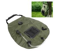 Mumusuki Sac de Douche Solaire, Sac de Douche de Camping en Chauffage Solaire 20L avec Thermomètre Arrière pour la Randonnée de Camping en Plein Air Intérieure (Od Green)