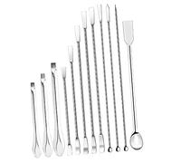 Mumusuki Spatule de Laboratoire 12 Pièces, Cuillère de Laboratoire, Cuillère à Réactif avec Manche Fin, Cuillère d'échantillonnage en Acier Inoxydable 304 pour Laboratoires Pharmaceutiques