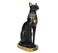 Mumusuki Statue de Chat égyptien, Figurine de Collection en Résine Déesse égyptienne Chat Statue Décorative Ménage Chambre Ornement Artisanat Cadeaux Décoration de la Maison Noir Or(M)