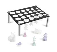 Mumusuki Support de Pièce D'échecs, Support en Acrylique à 24 Trous à Quatre Piliers, Supportde Moulage de Pièce D'échecs pour Moule en Silicone