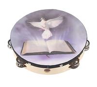 Mumusuki Tambourine, Double Rangée Jingle Jingle Poweld Percussion Musical éducatif de Batterie Instrument pour les Jeux de Danse du Festival Ktv Festival de Fête (25CM)