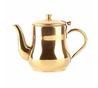 Mumusuki Théière en Acier Inoxydable de 500 Ml avec Infuseur Amovible, Cafetière à Filtre à Huile Polie Miroir épaissie pour Hôtels, Restaurants, Maisons (GOLD)