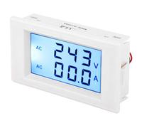 Mumusuki Voltmètre Ampèremètre à Double Affichage, Compteur de Courant de Tension Numérique, AC80-300V, 0-50A/0-100A, pour Usage Domestique et Industriel (WHITE)