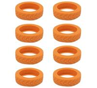 Mumuve 8 pièces pour protéger vos roues de bagages avec des housses en silicone pour réduire le roulement, Orange, Wheel width 1.2CM