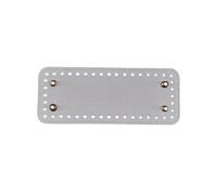 Mumuve Bas de sac rectangulaire en cuir synthétique avec 44 trous faits à la main pour tricot, Argenté., 7.8x3.12in