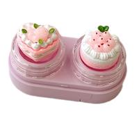 Mumuve Boîte à lentilles avec couvercle à cupcakes avec tiroirs et kits d'outils de port pour lentilles de contact pour une gestion sûre des lentilles, D
