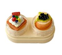 Mumuve Boîte à lentilles avec couvercle à cupcakes avec tiroirs et kits d'outils de port pour lentilles de contact pour une gestion sûre des lentilles, jaune