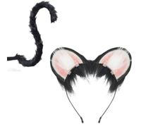 Mumuve Ear And Tail Set Faux Fours Foxes Wolf Eart Band Avec Tail Halloween Christmas Cosplay Party Costume Accessoires Halloween Cosplay Costumes For Men Women