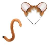 Mumuve Ear And Tail Set Faux Fours Foxes Wolf Eart Band Avec Tail Halloween Christmas Cosplay Party Costume Accessoires Halloween Cosplay Costumes For Men Women