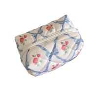 Mumuve Lovely Bows, Trousse de maquillage de voyage de grande capacité, trousse de toilette en forme de fleur, sac de rangement matelassé, a04, 17.5*10.5*10cm