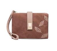 Mumuve Petit portefeuille pour femme en cuir synthétique pour pièces de monnaie, porte-cartes pour anniversaire, Noël, Thanksgiving, marron, As shown in the picture (error 1-3cm)