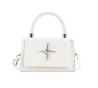 Mumuve Petit sac à main carré élégant en polyuréthane élégant et polyvalent, sac à bandoulière minimaliste pour la mode, blanc, As shown in the picture (error 1-3cm)