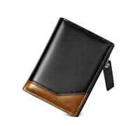 Mumuve Portefeuille court pour homme avec plusieurs emplacements pour cartes et poche pour pièces de monnaie, élégant et pratique, blocage en polyuréthane, Noir , Size:app. 12x9x3.5cm