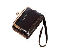 Mumuve Portefeuille multi-fentes en polyuréthane pour cartes de crédit pour femme et fille avec dragonne, pièce de monnaie 2023, marron foncé, Size: Approx. 11x12cm/4.33x4.72in