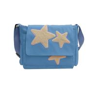 Mumuve Sac à bandoulière 2023 en toile tendance avec motif étoiles, sac polyvalent de grande capacité, bleu, As shown in the picture (error 1-3cm)