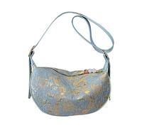 Mumuve Sac à bandoulière élégant en toile pour les sorties décontractées et quotidiennes, bleu, As shown in the picture (error 1-3cm)