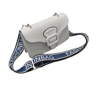 Mumuve Sac à bandoulière large en cuir PU pour femme - Sac à bandoulière - Sac à main de couleur contrastée - Sac de messagers pour shopping et rendez-vous, blanc, As shown in the picture (1-3cm