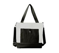 Mumuve Sac à bandoulière tendance en toile de grande capacité pour le travail, Blanc/noir, As shown in the picture (error 1-3cm)