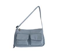 Mumuve Sac à bandoulière unique en nylon pour étudiants, grande capacité, avec plusieurs poches, sac à main décontracté sous les bras, bleu, As shown in the picture (1-3cm error)