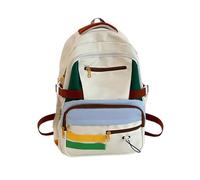 Mumuve Sac à dos coréen tendance contrasté en nylon grande capacité avec sangle réglable pour étudiant, bleu, As shown in the picture (1-3cm error)