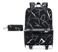 Mumuve Sac à dos d'école avec trousse à crayons - Sac pour ordinateur portable - Grande capacité - Sac à dos décontracté pour adolescents, blanc, As shown in the picture (error 1-3cm)