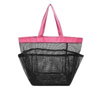 Mumuve Sac de douche portable en maille pliable avec 8 poches pour bain et voyage, Chaud., As shown in the picture (error 1-3cm)