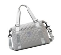 Mumuve Sac de sport de grande capacité pour femme - Sac de voyage à bandoulière pour court voyage avec attache facile à la poignée de valise, gris, As shown in the picture (error 1-3cm)