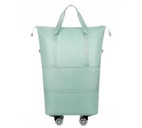 Mumuve Sac de voyage pliable de grande capacité avec roues détachables, imperméable, extensible, sac à roulettes pour le sport, Vert, (1-3cm)